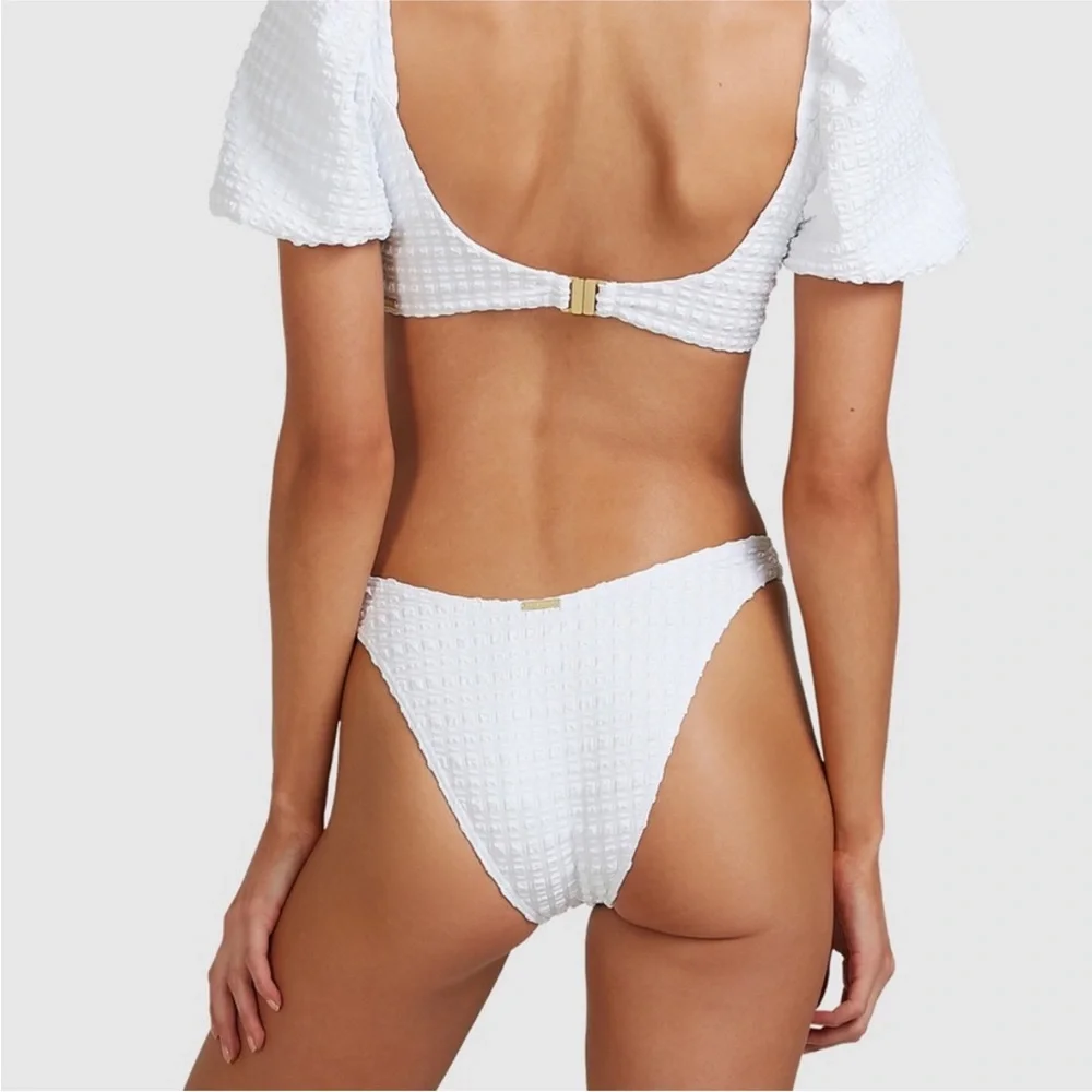 Billabong White Wave Check Bikini Bottom